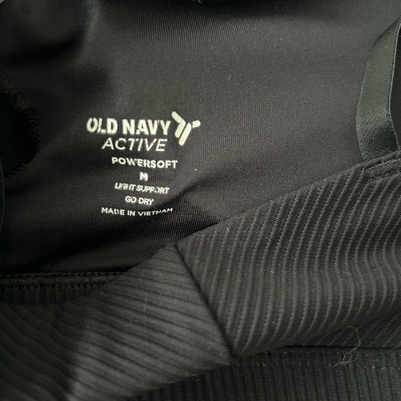 Old Navy Powersoft Go-Dry Sports Bra Light Support Size Medium Black - Picture 3 of 3